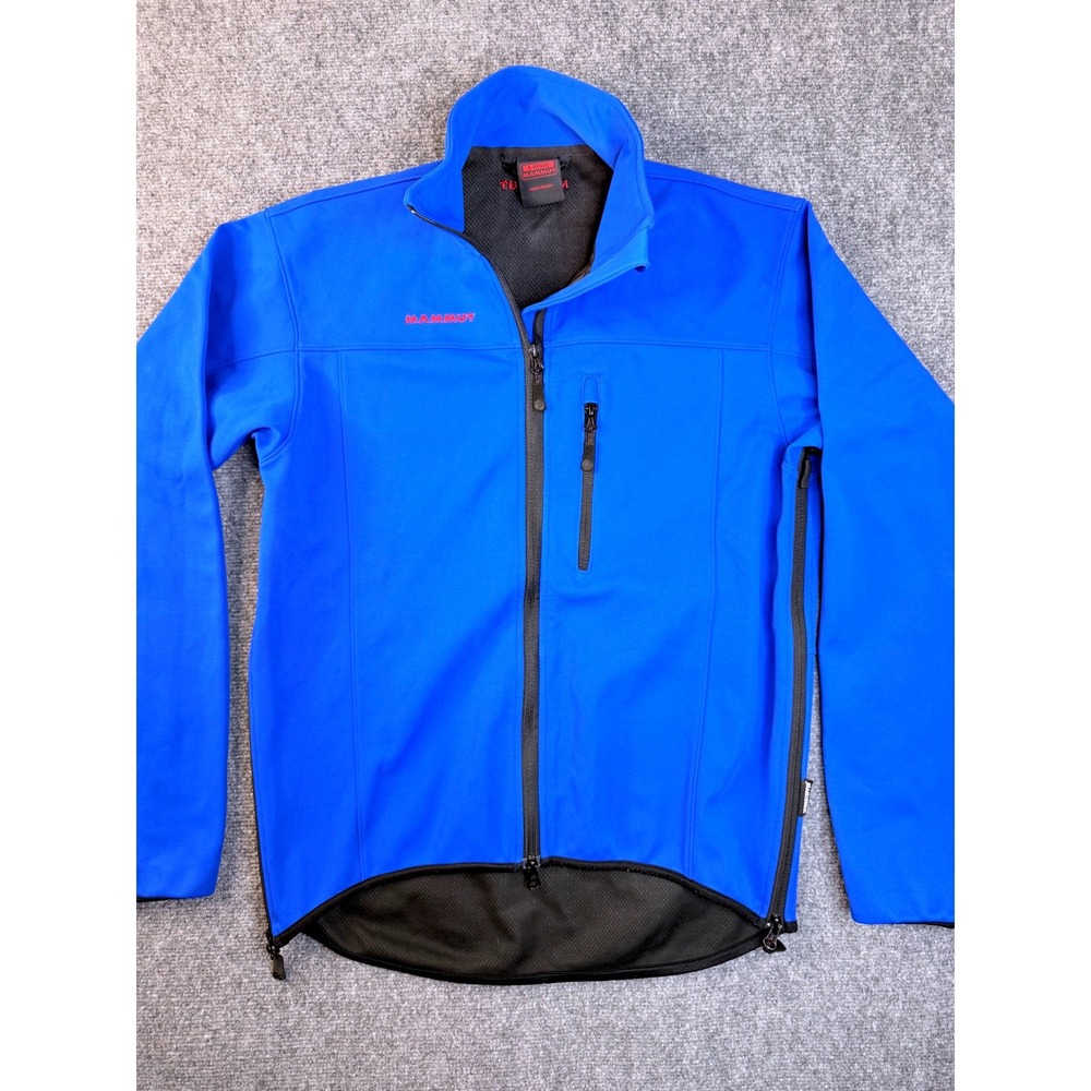 Mammut Windstopper Jacket Mens Large Blue Softshell Full Zip Hiking Tactical L